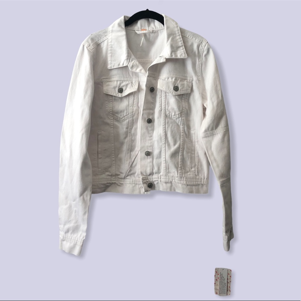 Free People White Denim Jacket